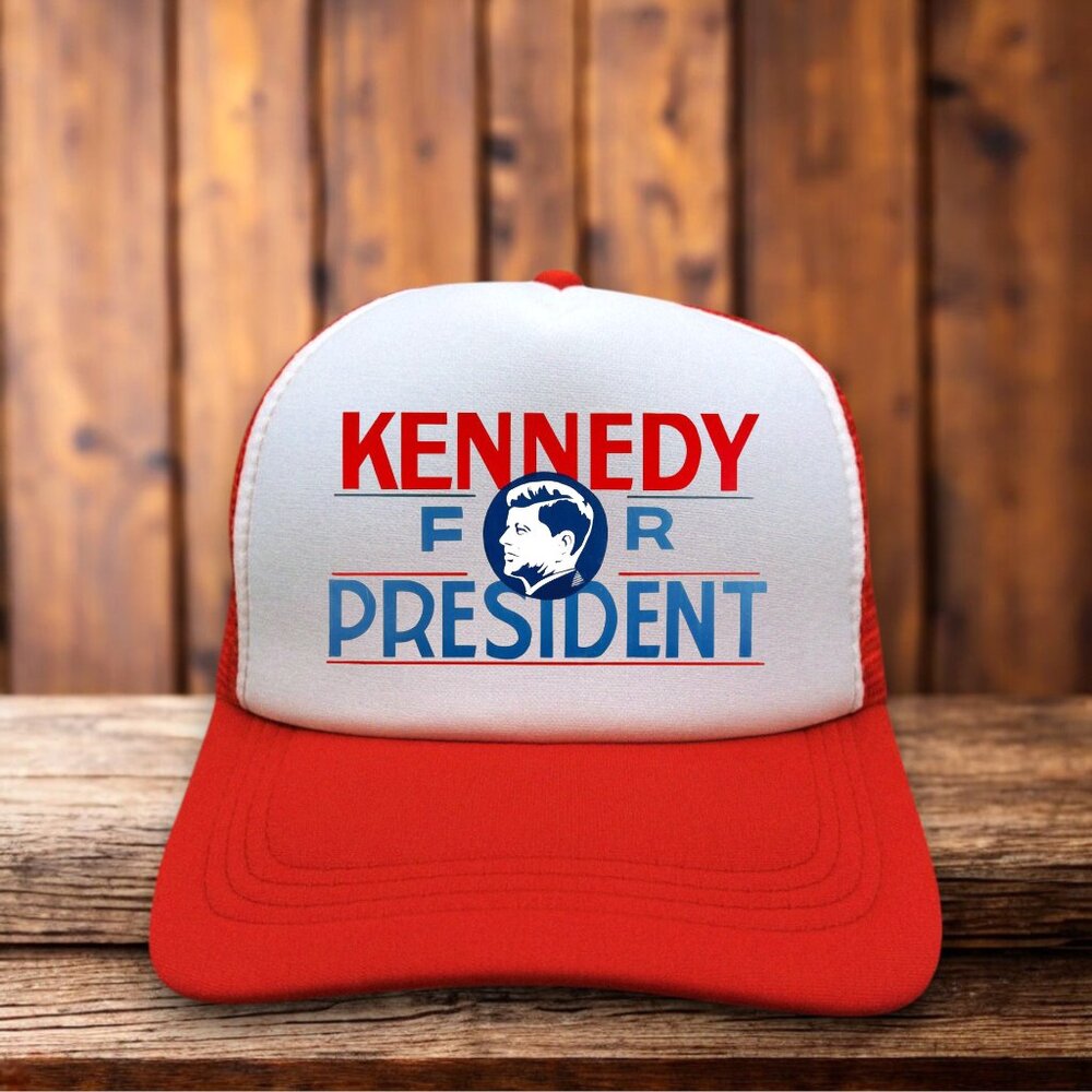 Kennedy For President Unisex Trucker Hat Red Snapback JFK 1960 Ball Cap